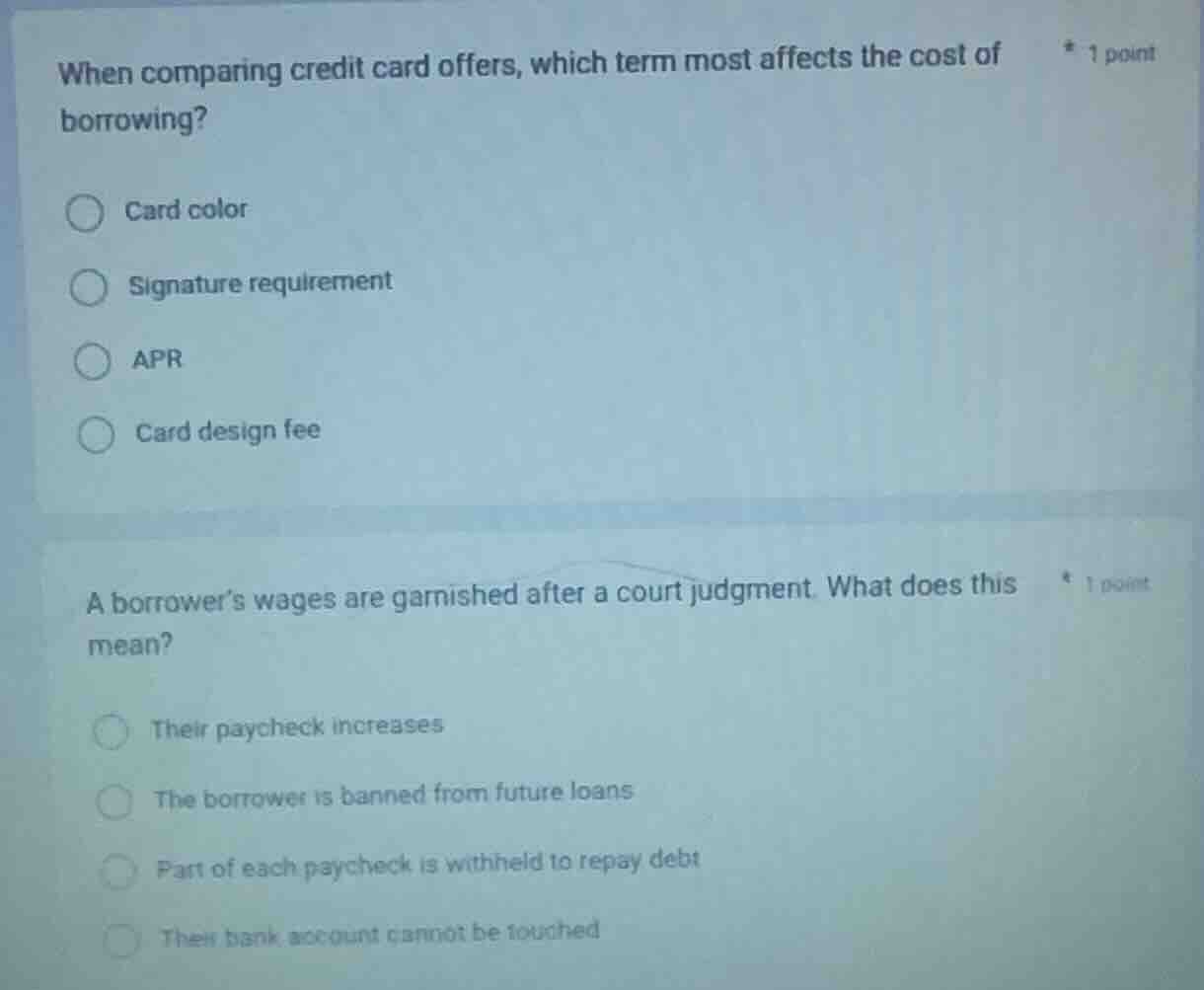 when comparing credit card offers, which term most affects the cost of …