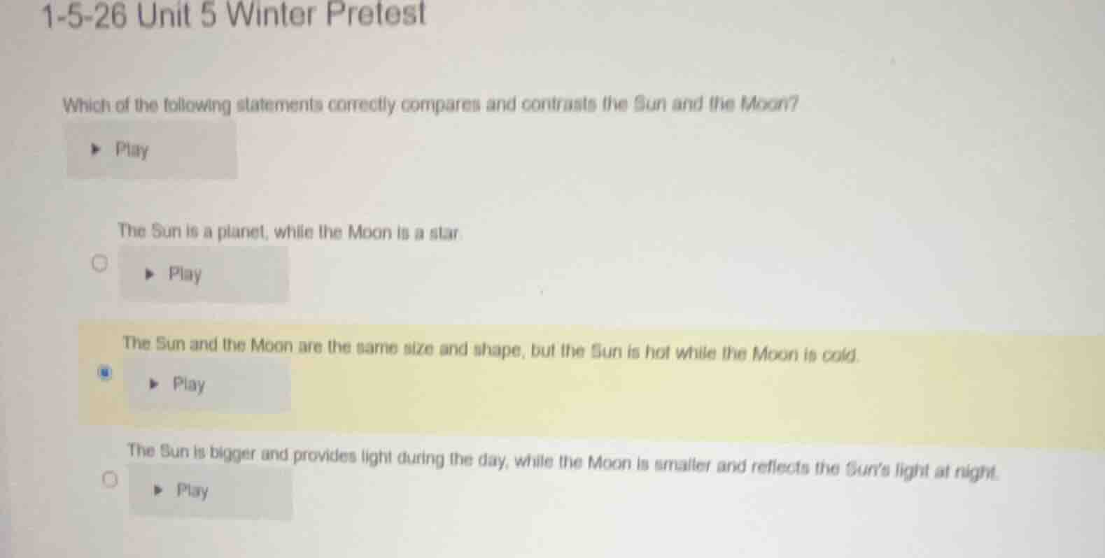 1-5-26 unit 5 winter pretest which of the following statements correctl…