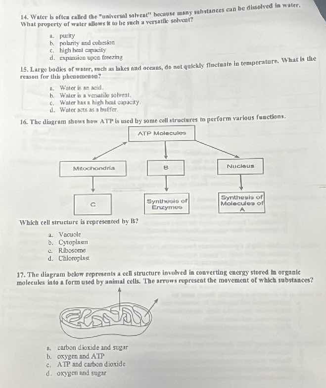 14. water is often called the \universal solvent\ because many substanc…