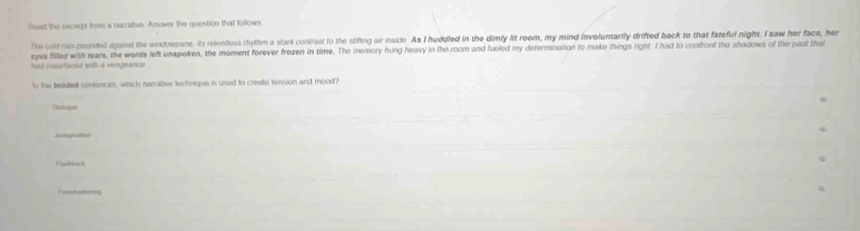read the excerpt from a narrative. answer the question that follows. th…