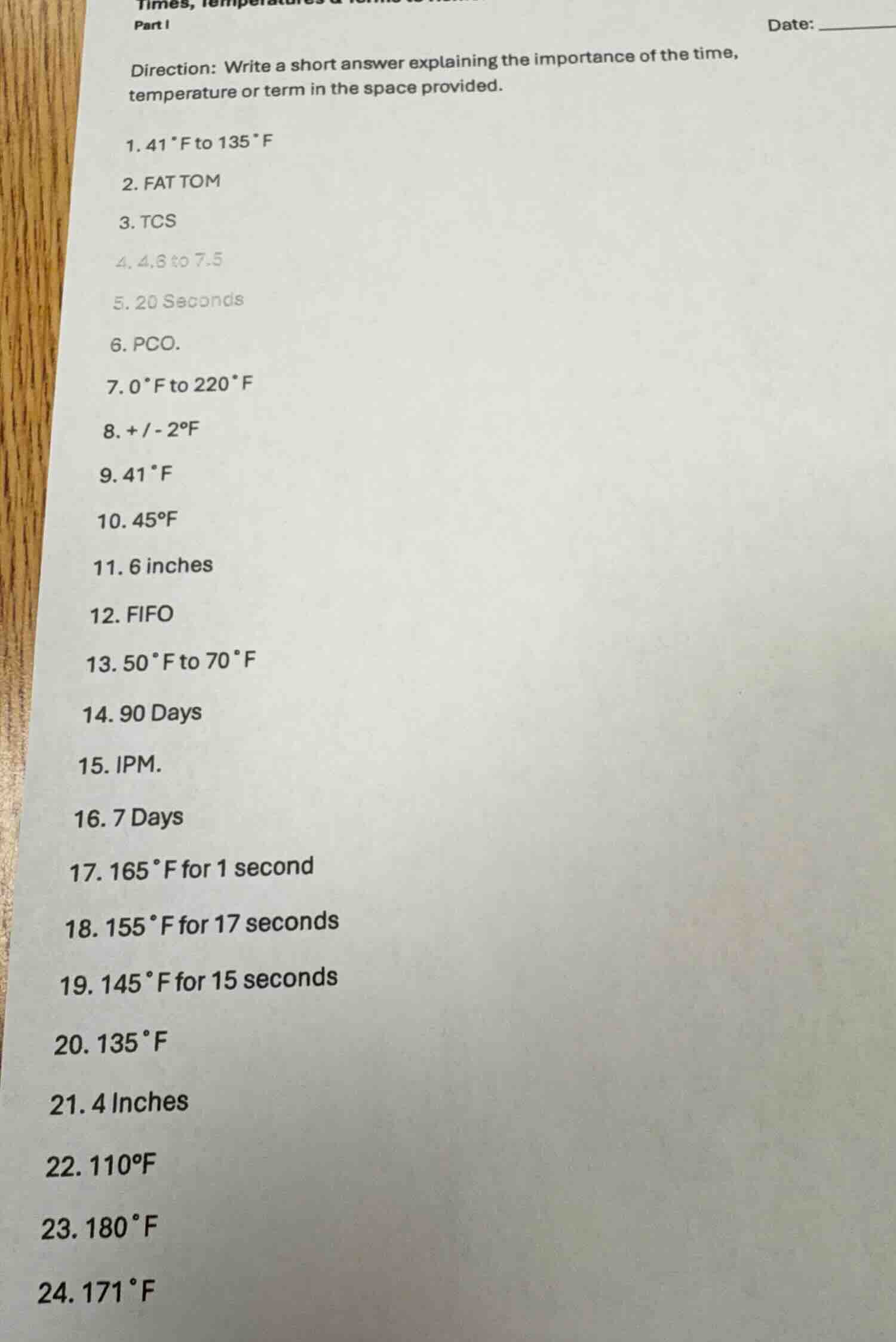 part i direction: write a short answer explaining the importance of the…