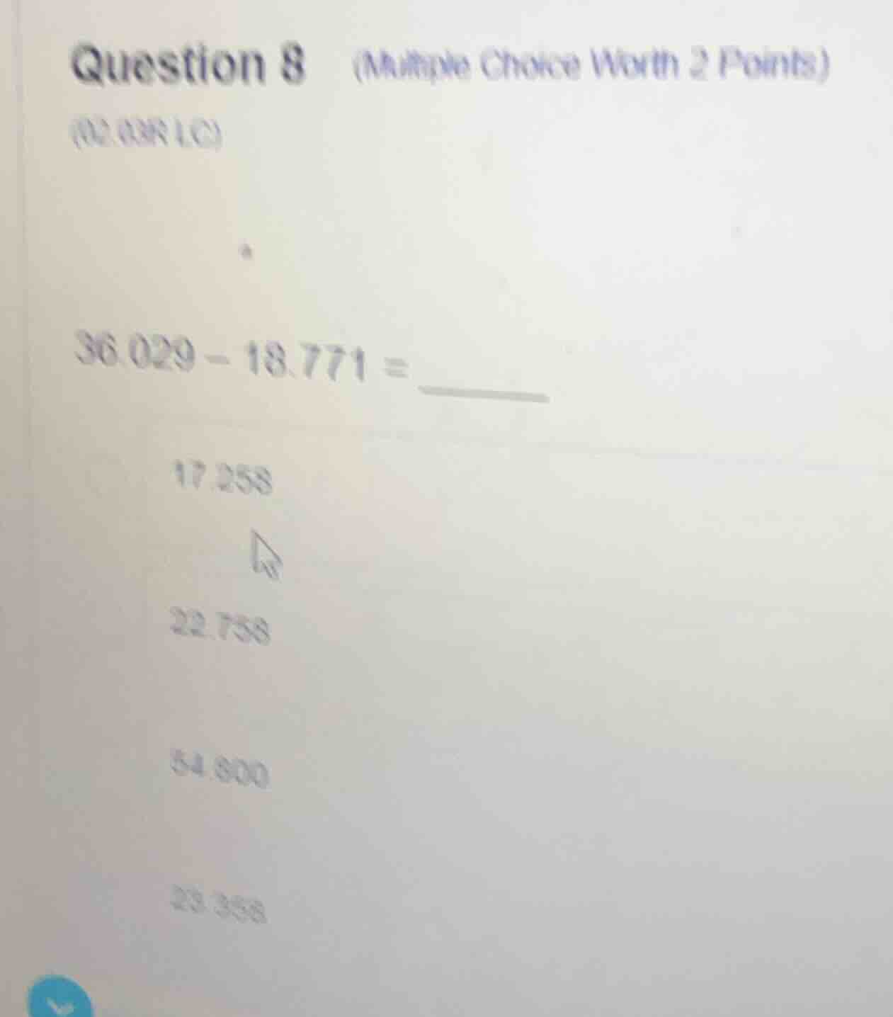 question 8 (multiple choice worth 2 points) (02.03r lc) 36.029 - 18.771…