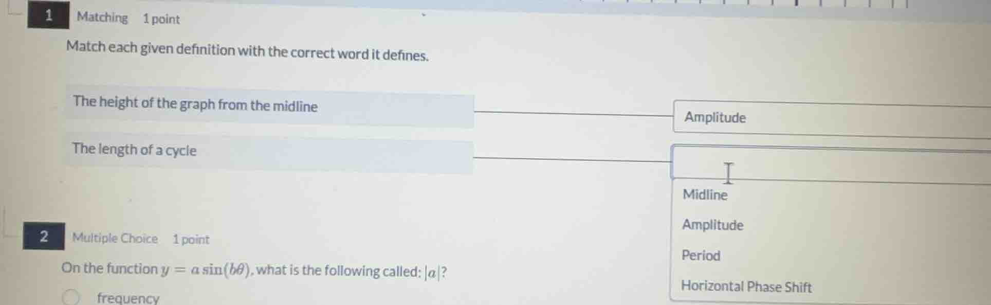 1 matching 1 point match each given definition with the correct word it…