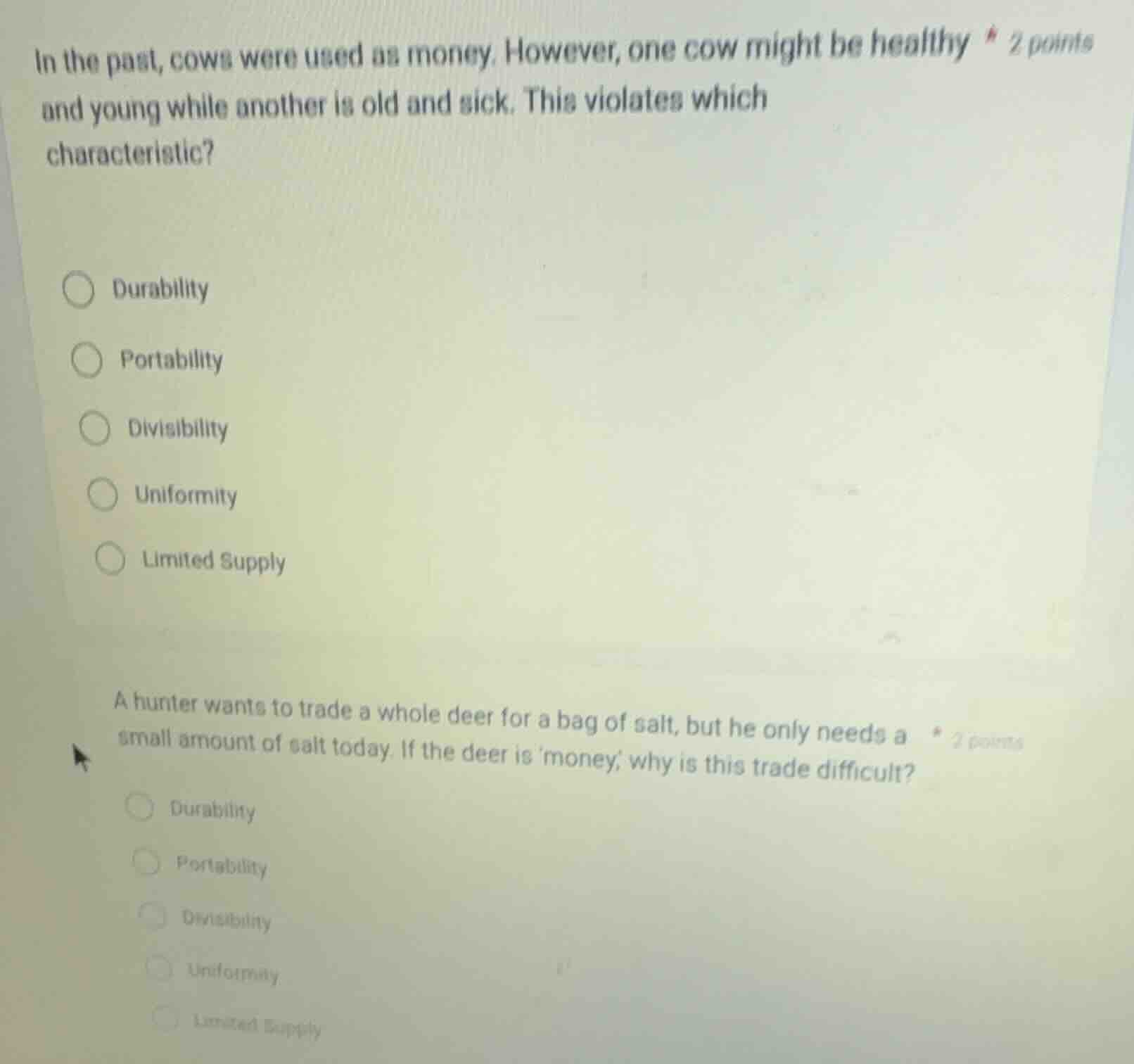 in the past, cows were used as money. however, one cow might be healthy…