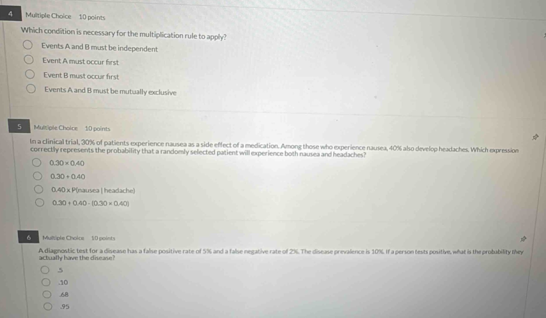 4 multiple choice 10 points which condition is necessary for the multip…