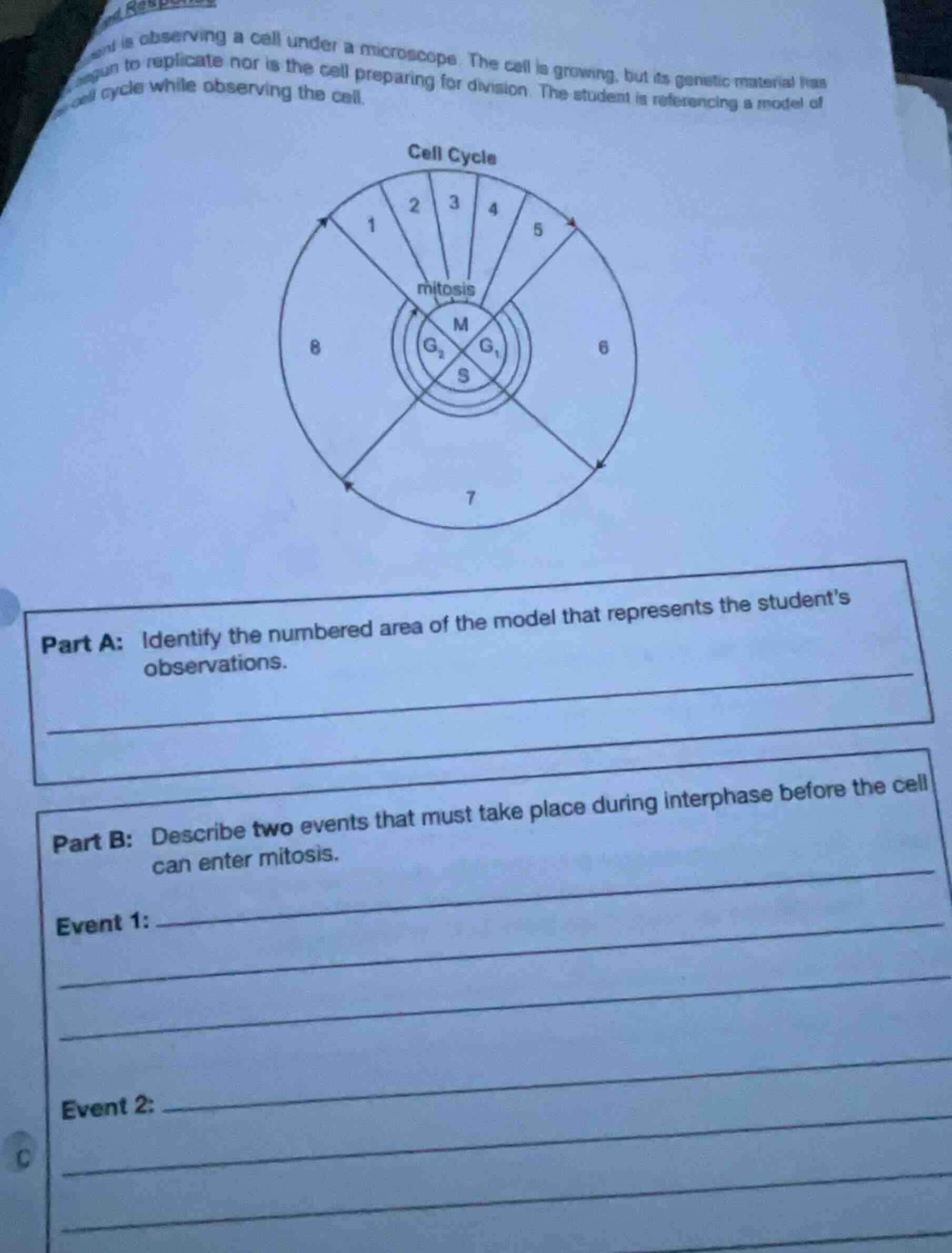 a student is observing a cell under a microscope. the cell is growing, …