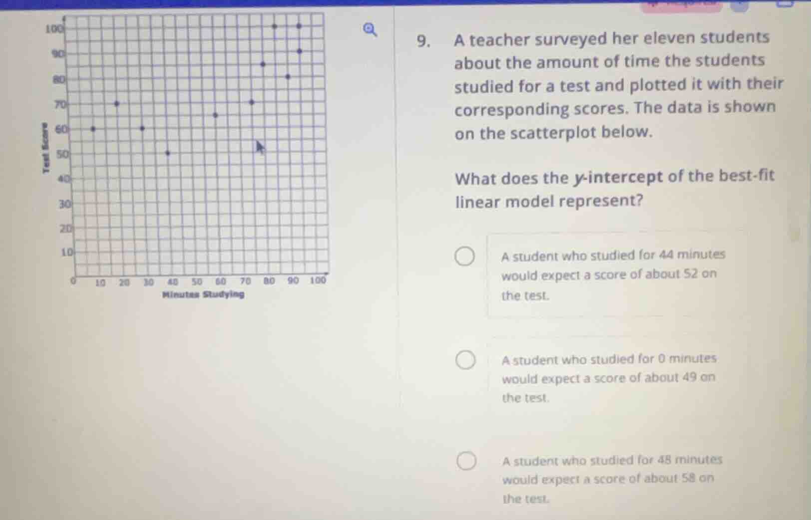 9. a teacher surveyed her eleven students about the amount of time the …