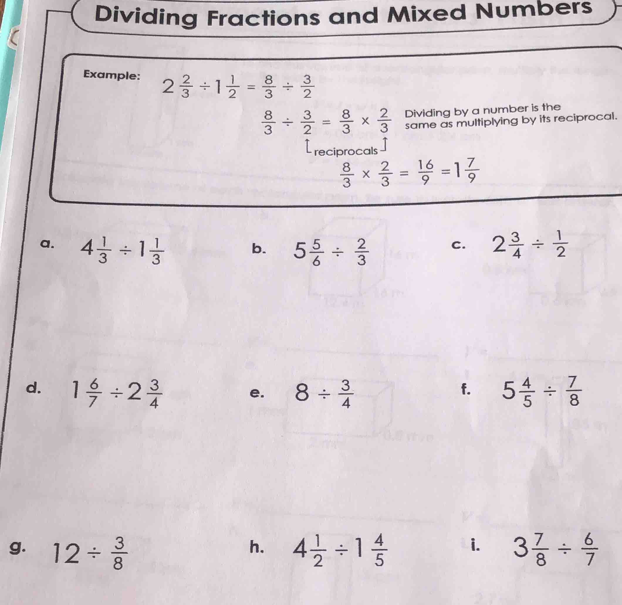 dividing fractions and mixed numbers example: $2 \\frac{2}{3} \\div 1 \…