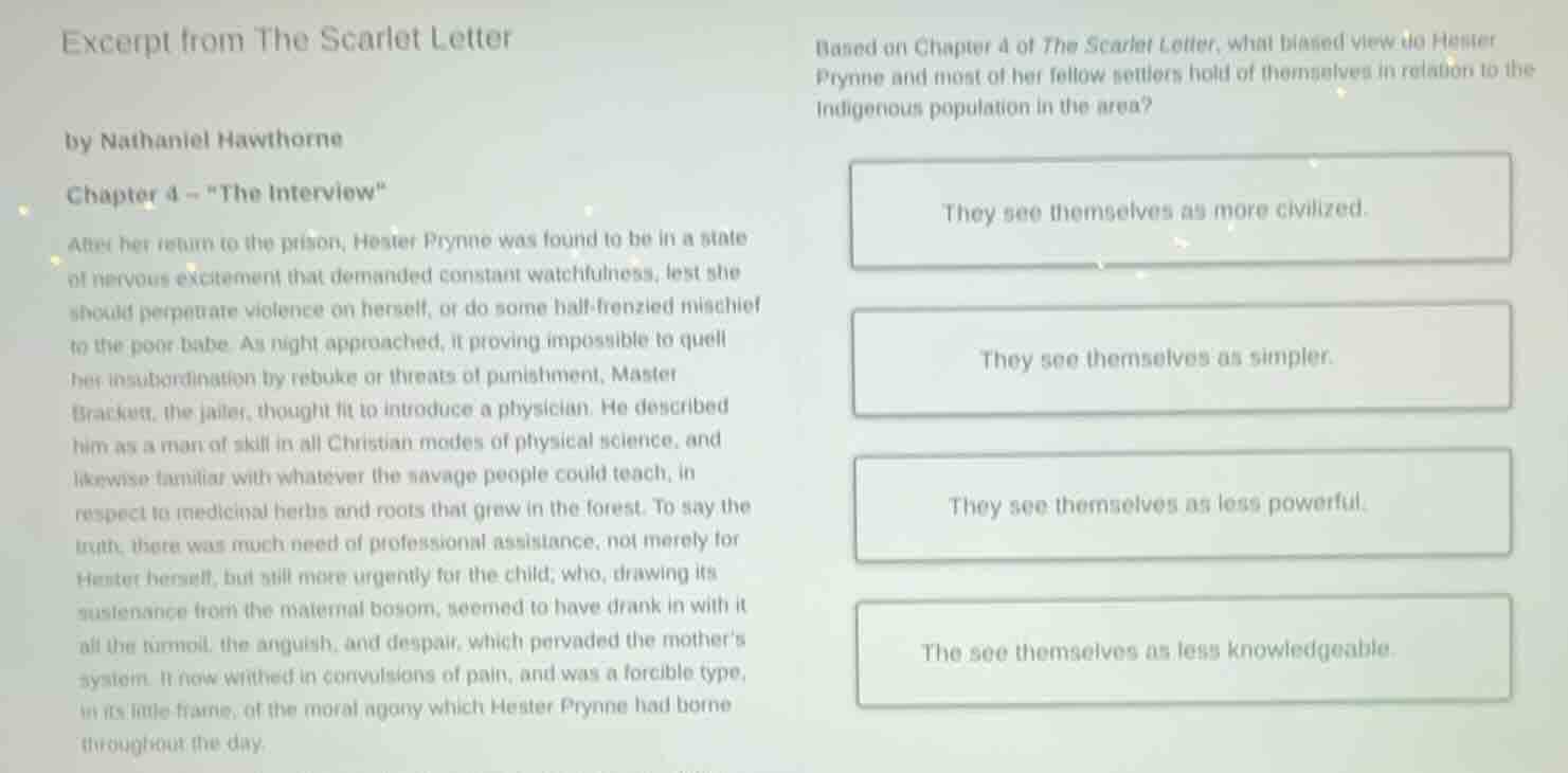 excerpt from the scarlet letter by nathaniel hawthorne chapter 4 -- \th…
