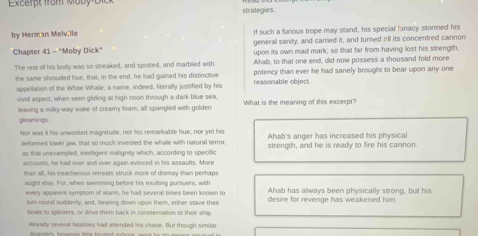 excerpt from moby-dick by herman melville chapter 41 – “moby dick” the …