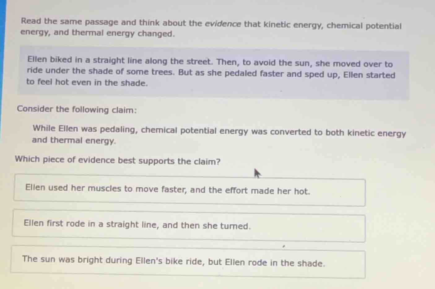 read the same passage and think about the evidence that kinetic energy,…