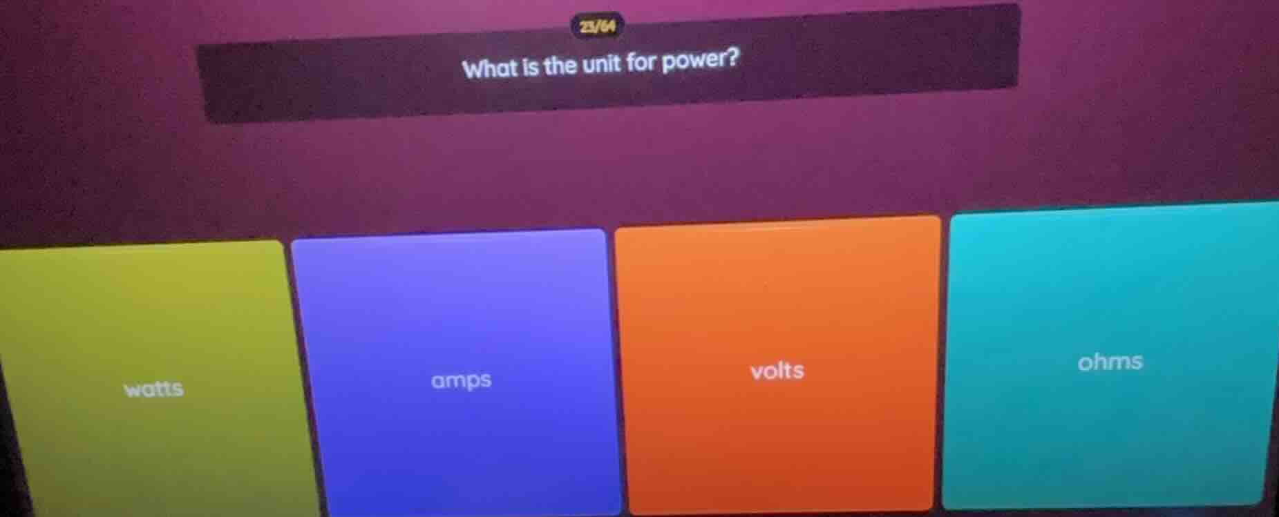 what is the unit for power? watts amps volts ohms