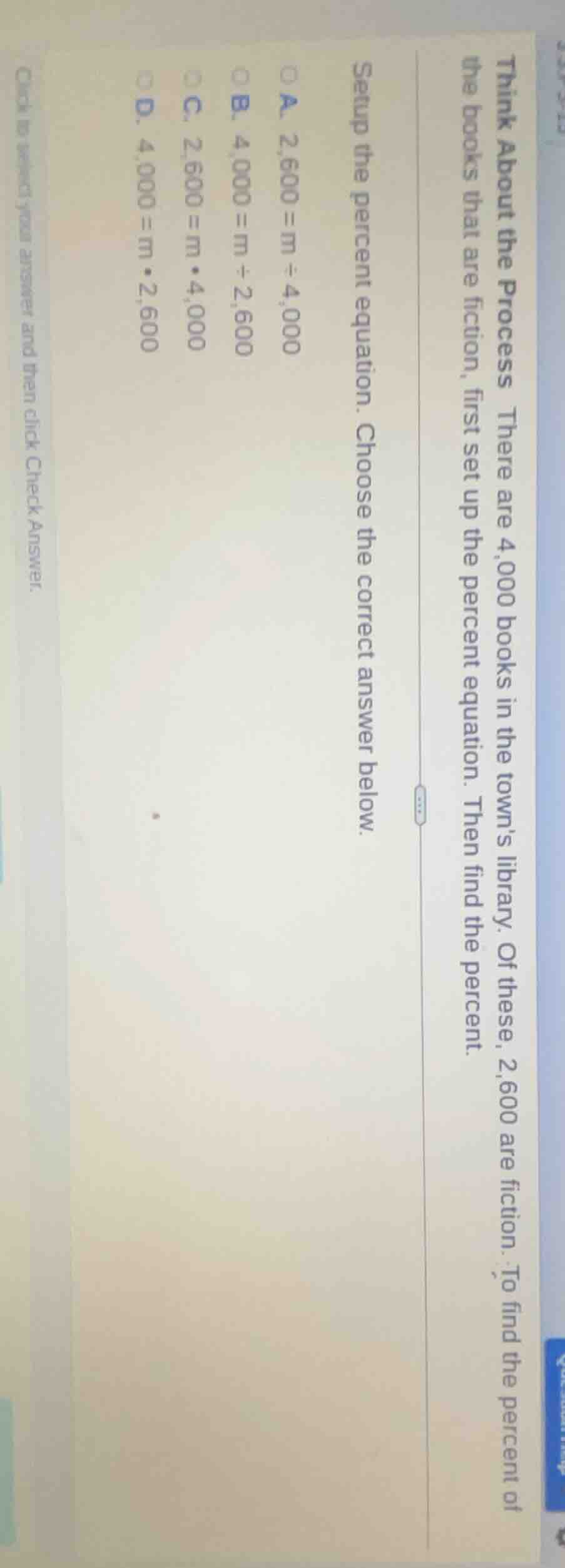 think about the process there are 4,000 books in the towns library. of …