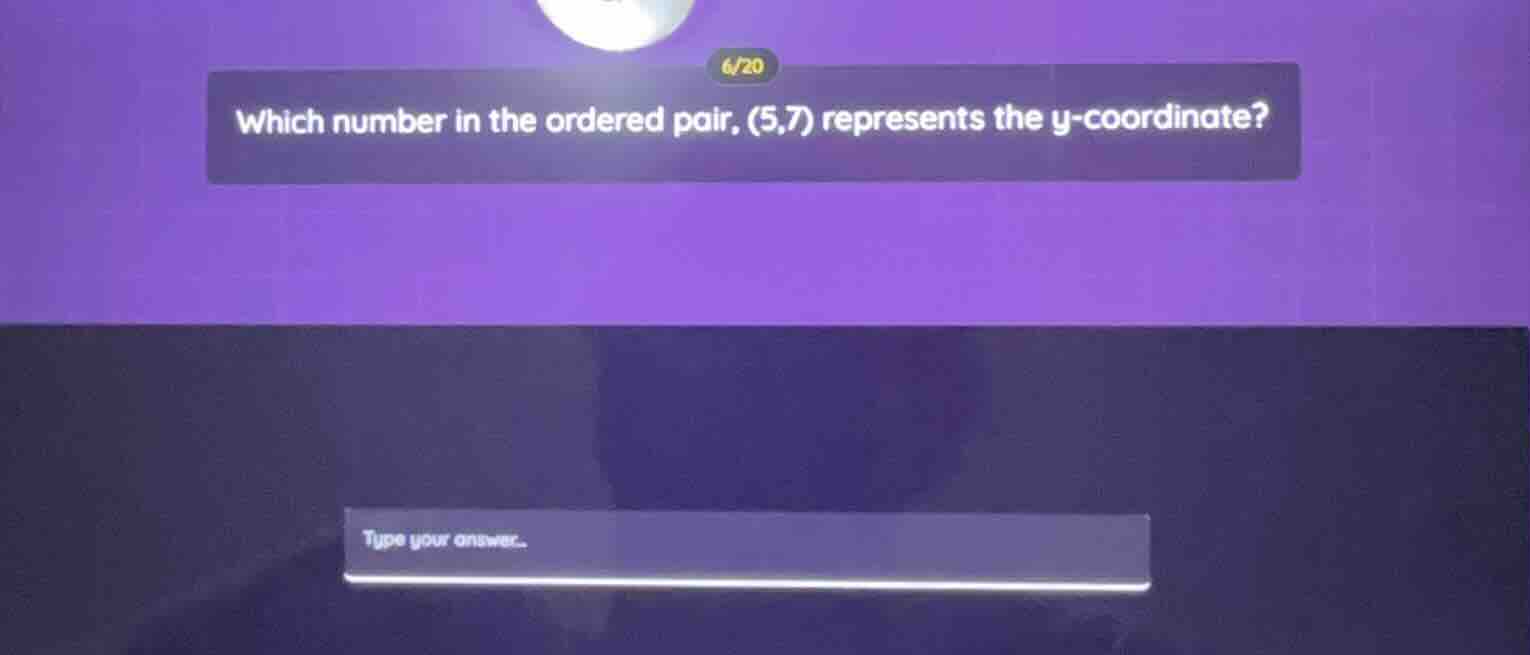 which number in the ordered pair, (5,7) represents the y-coordinate? ty…
