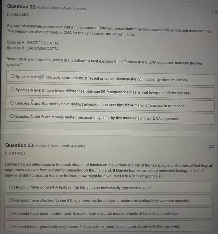question 22 (multiple choice worth 4 points) (05.02a mc) a group of sci…
