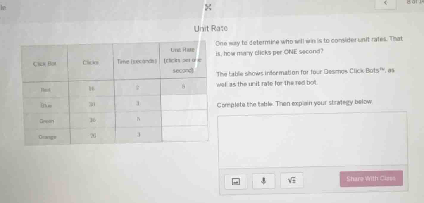unit rate one way to determine who will win is to consider unit rates. …