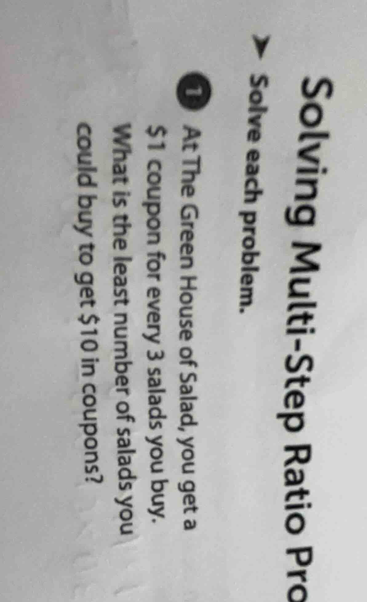 solving multi - step ratio pro\\ solve each problem.\\ 1 at the green h…