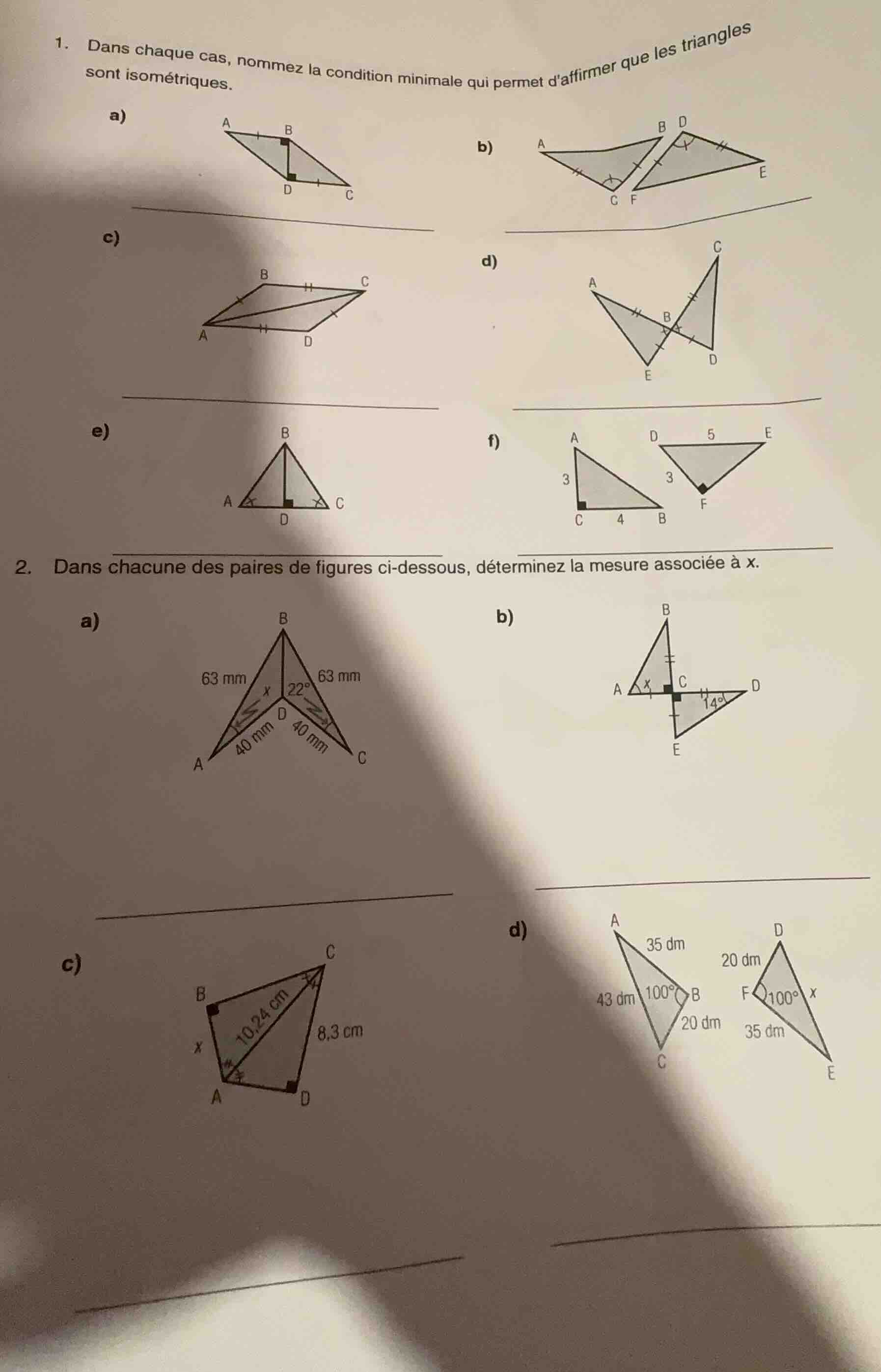 1. dans chaque cas, nommez la condition minimale qui permet daffirmer q…