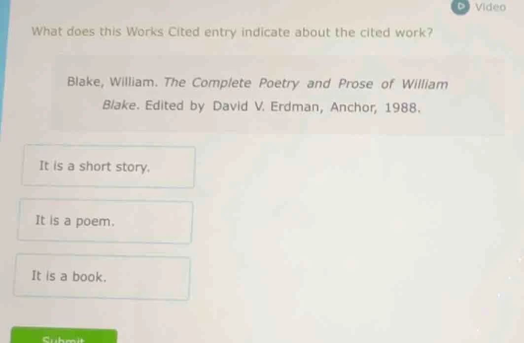 what does this works cited entry indicate about the cited work? blake, …