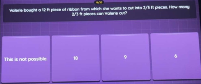 valerie bought a 12 ft piece of ribbon from which she wants to cut into…