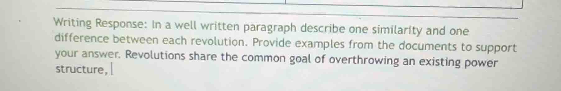 writing response: in a well written paragraph describe one similarity a…