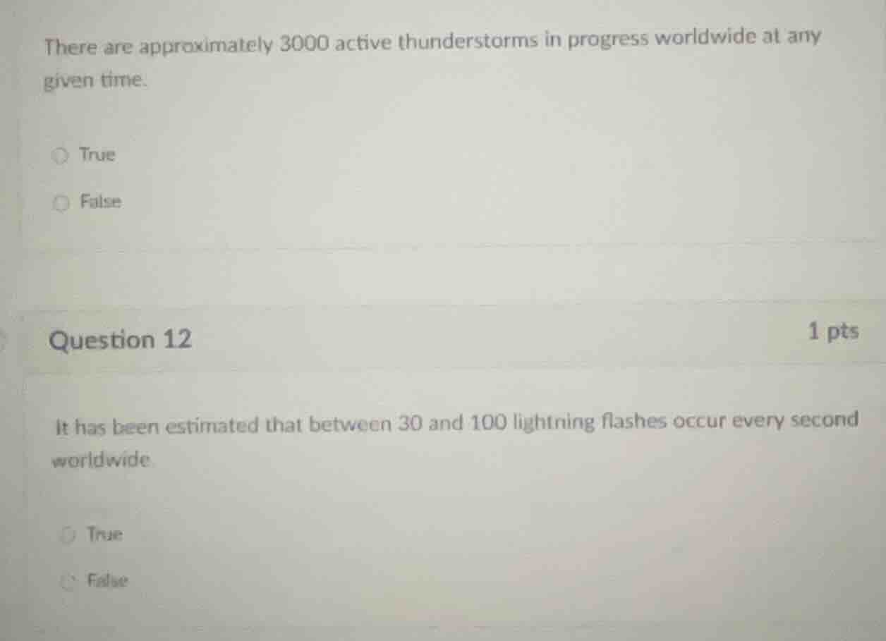 there are approximately 3000 active thunderstorms in progress worldwide…