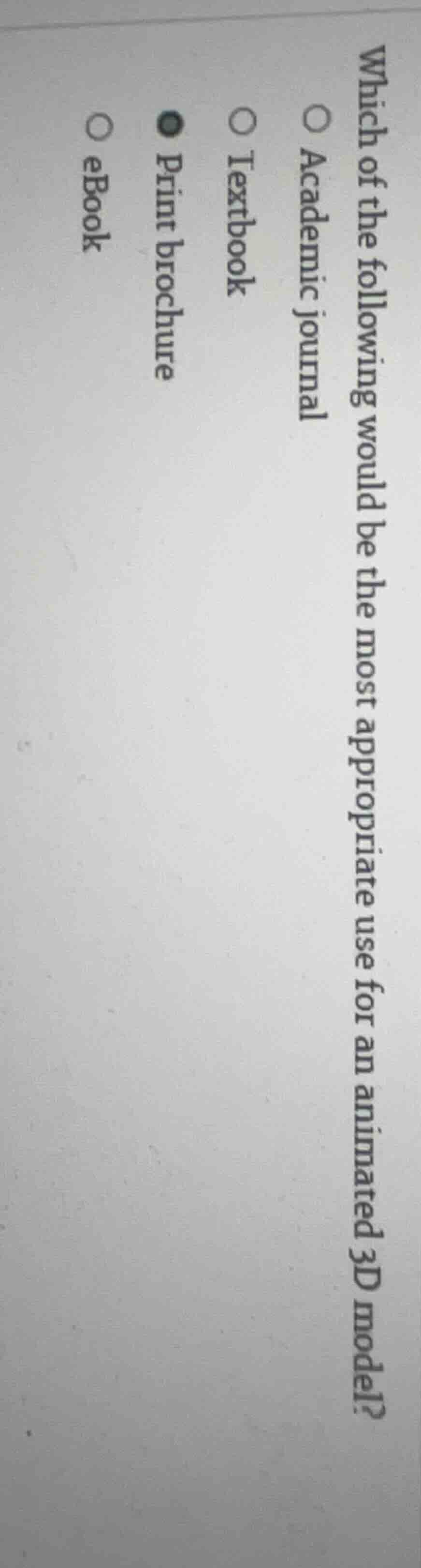 which of the following would be the most appropriate use for an animate…