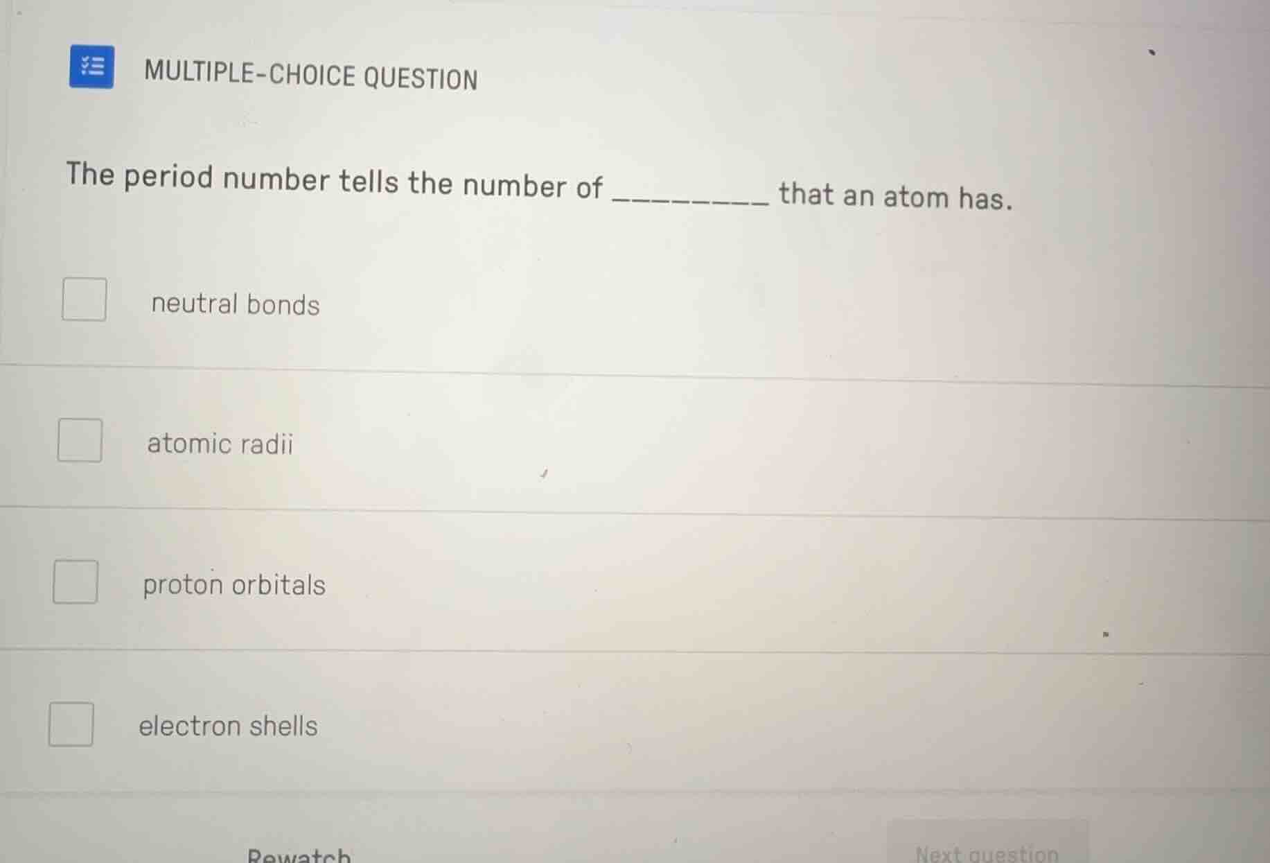 multiple-choice question the period number tells the number of _______ …