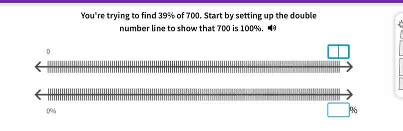 youre trying to find 39% of 700. start by setting up the double number …