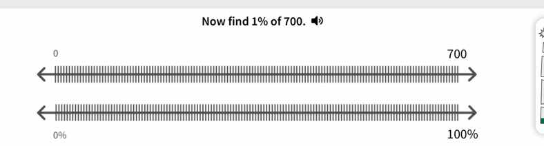 now find 1% of 700. 0 700 ←────────────────────────────────────────────…
