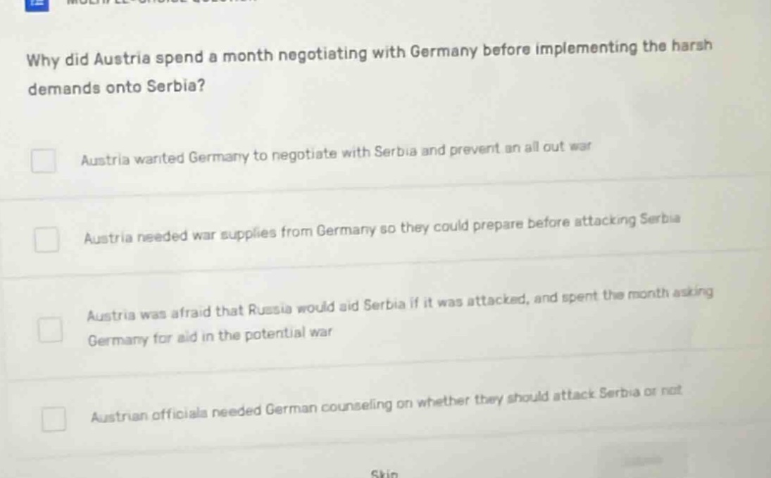 why did austria spend a month negotiating with germany before implement…