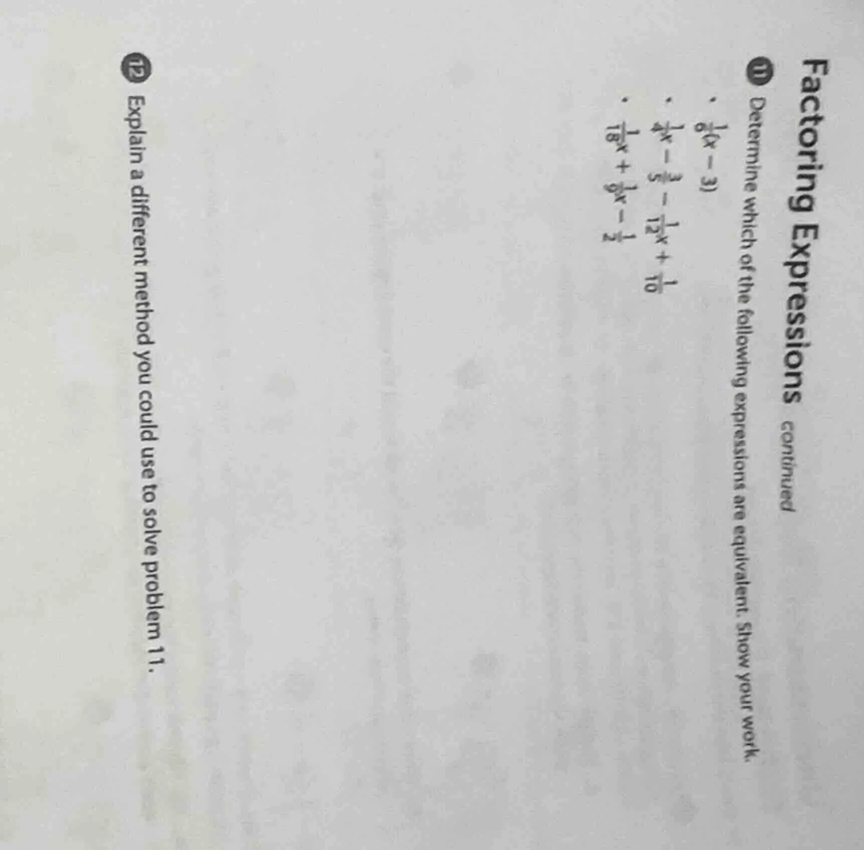 factoring expressions continued 11 determine which of the following exp…