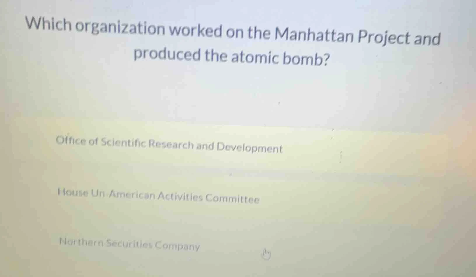which organization worked on the manhattan project and produced the ato…