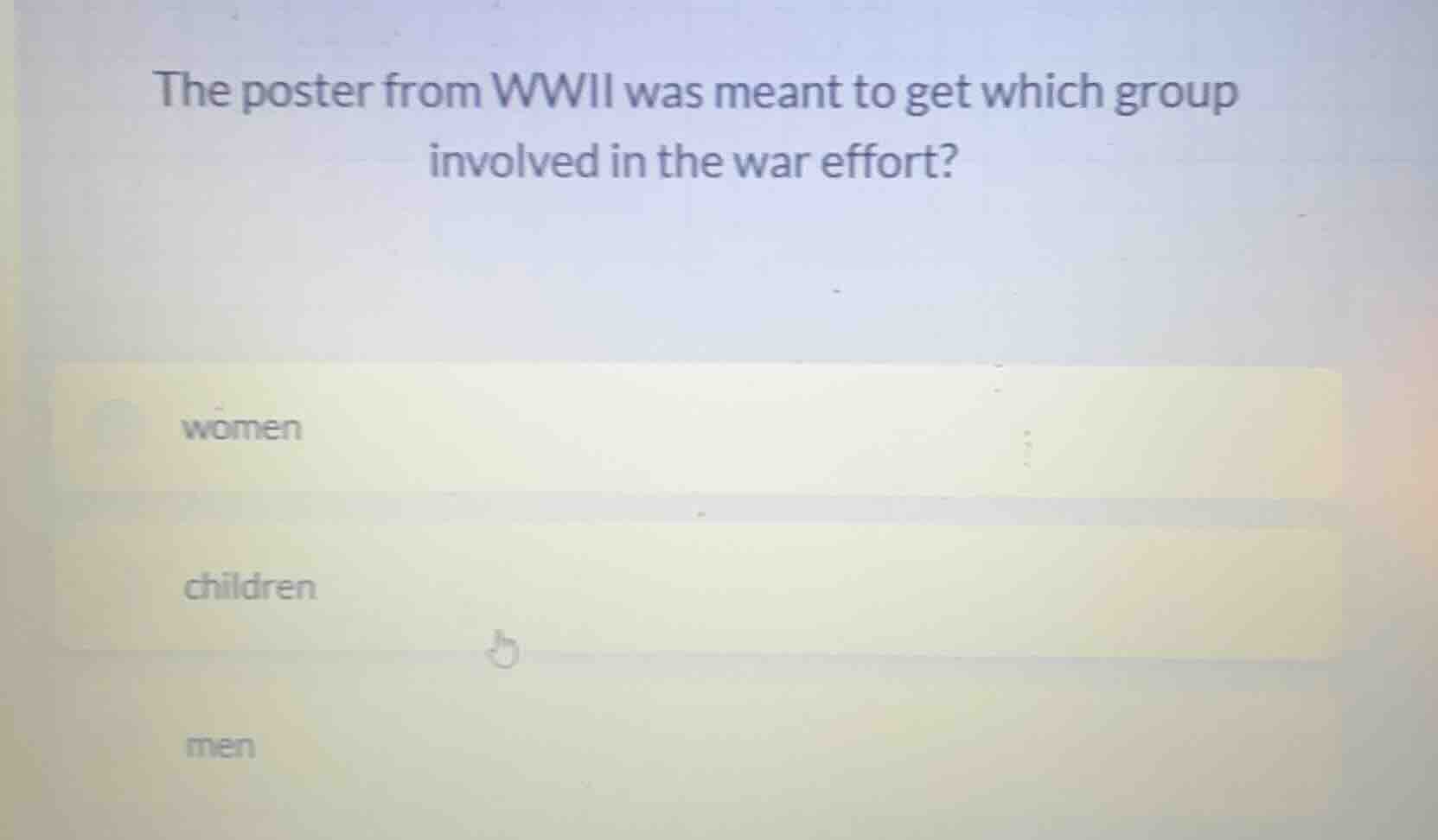 the poster from wwii was meant to get which group involved in the war e…