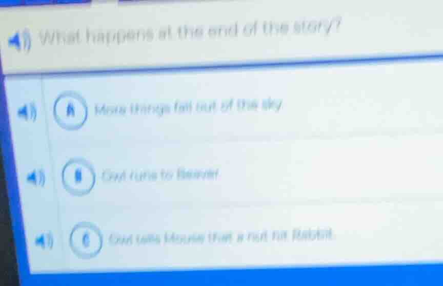 what happens at the end of the story? a) more things fall out of the sk…