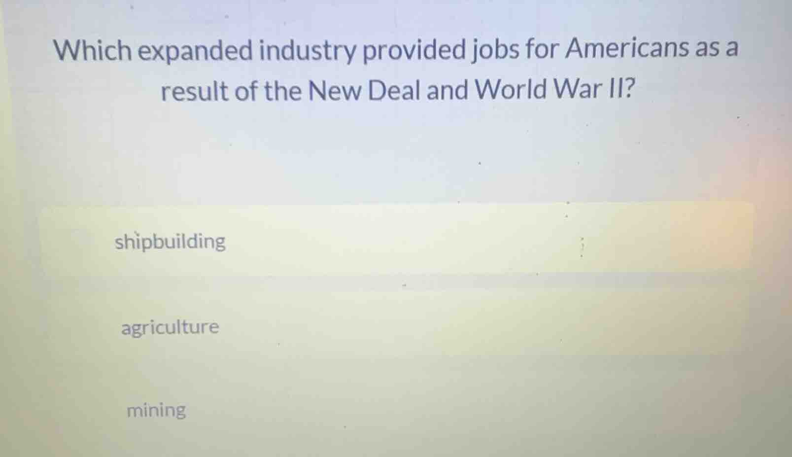 which expanded industry provided jobs for americans as a result of the …