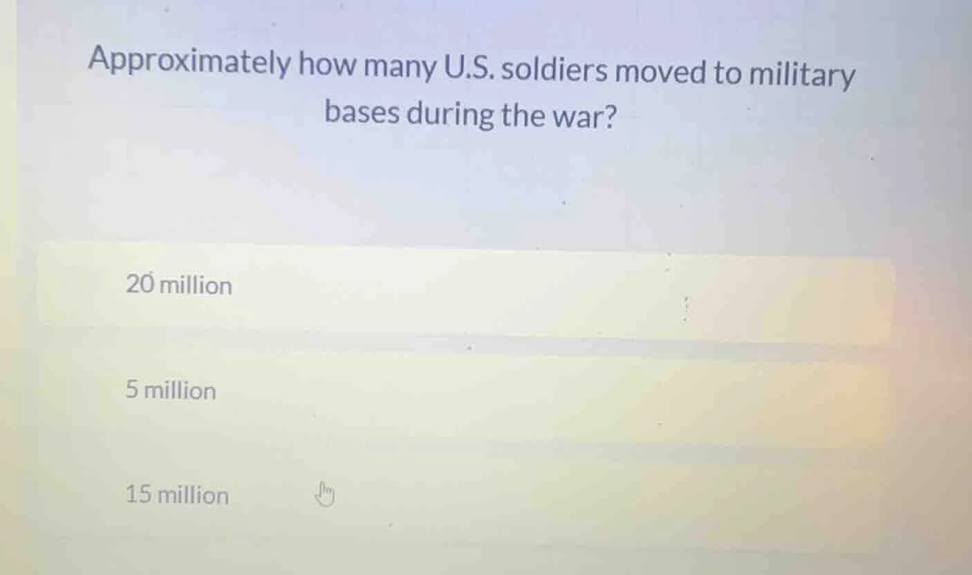 approximately how many u.s. soldiers moved to military bases during the…