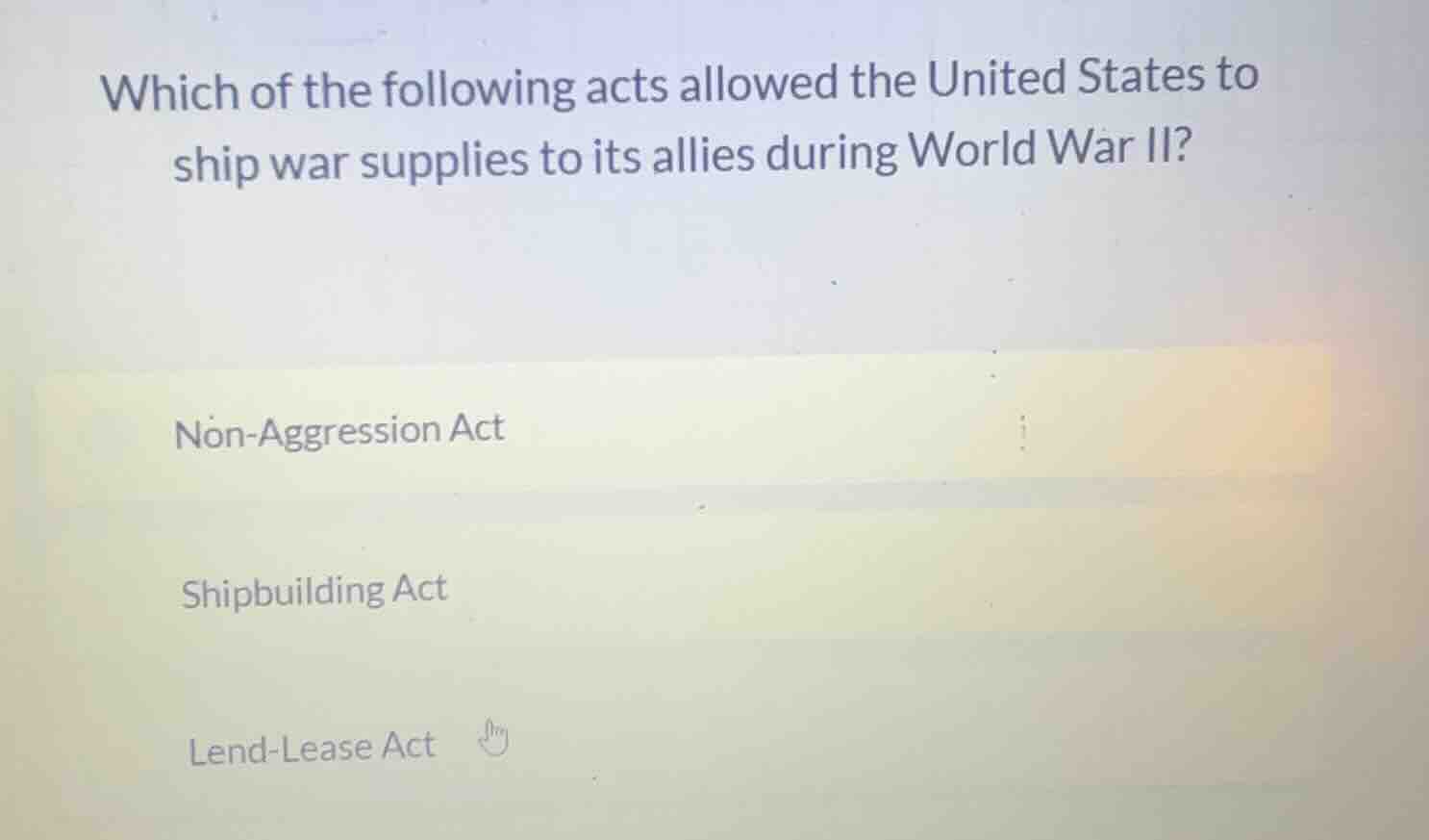 which of the following acts allowed the united states to ship war suppl…