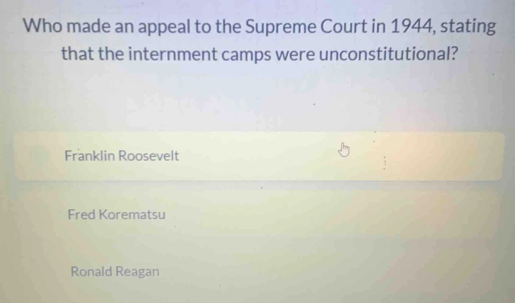who made an appeal to the supreme court in 1944, stating that the inter…