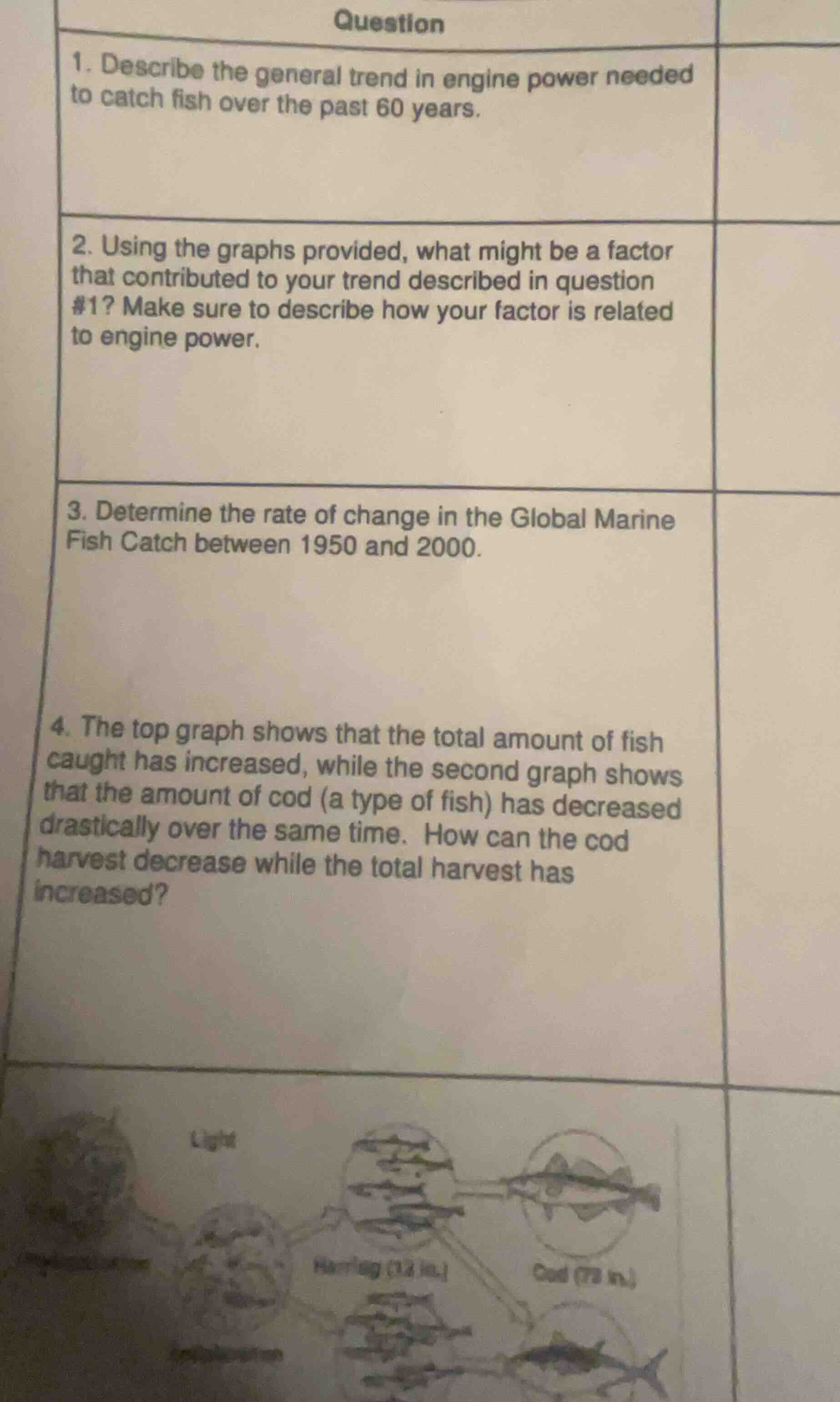 question 1. describe the general trend in engine power needed to catch …