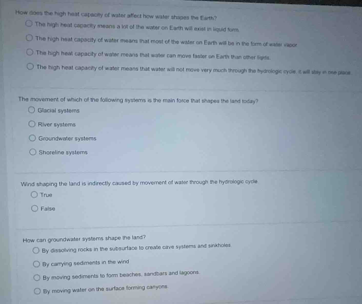 how does the high heat capacity of water affect how water shapes the ea…