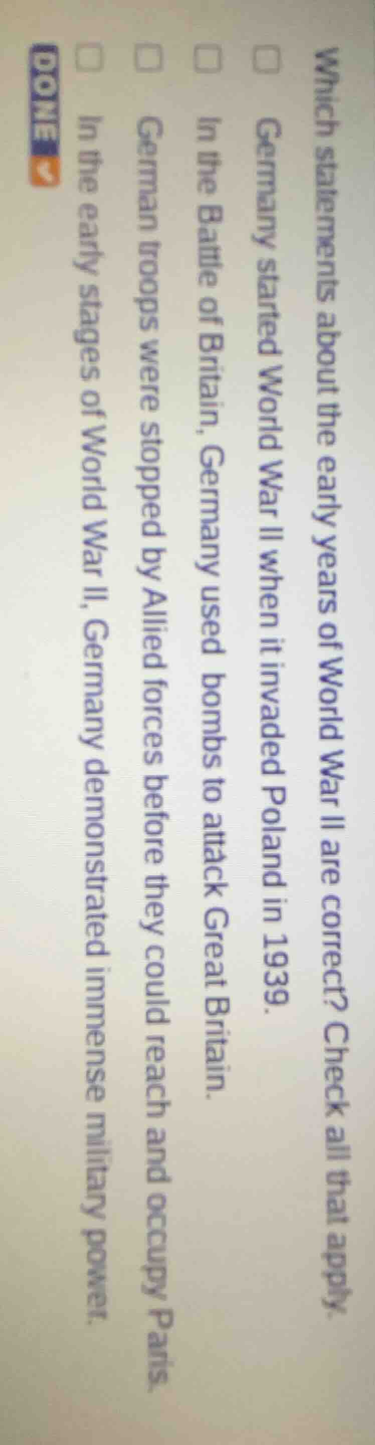 which statements about the early years of world war ii are correct? che…