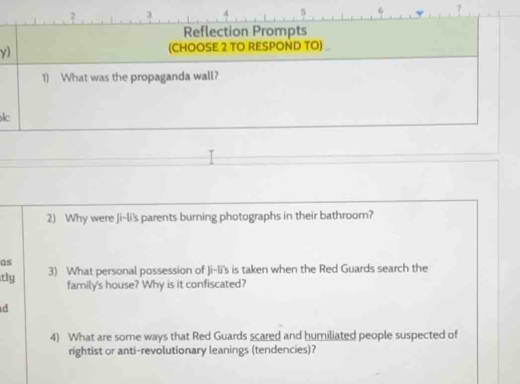 reflection prompts (choose 2 to respond to) 1) what was the propaganda …