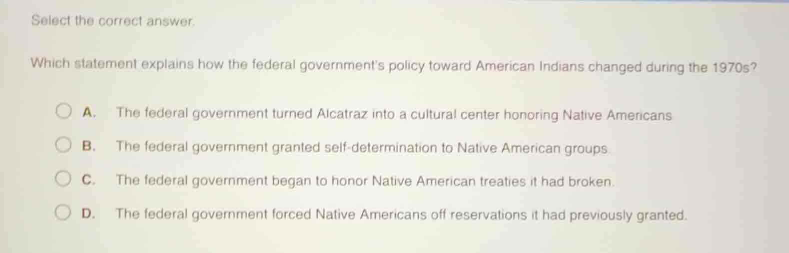 select the correct answer. which statement explains how the federal gov…