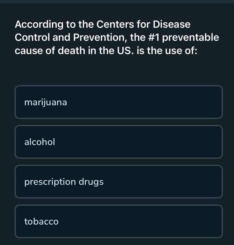 according to the centers for disease control and prevention, the #1 pre…