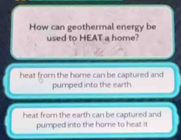 how can geothermal energy be used to heat a home? heat from the home ca…