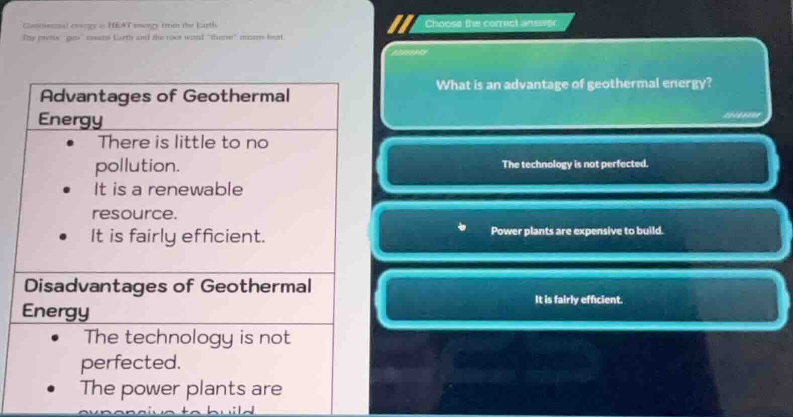 geothermal energy is heat energy from the earth. the prefix geo means e…