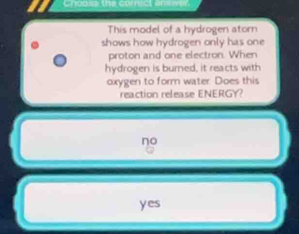 choose the correct answer. this model of a hydrogen atom shows how hydr…