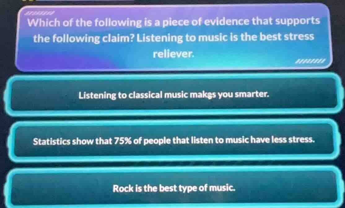 which of the following is a piece of evidence that supports the followi…