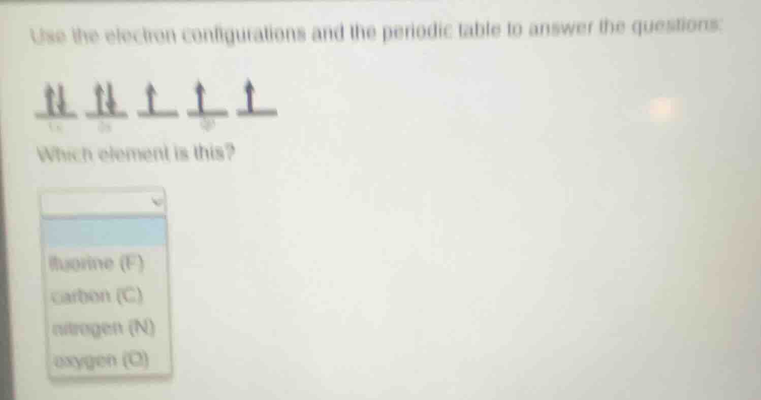 use the electron configurations and the periodic table to answer the qu…